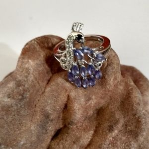 AA Tanzanite Topaz spinel peacock ring